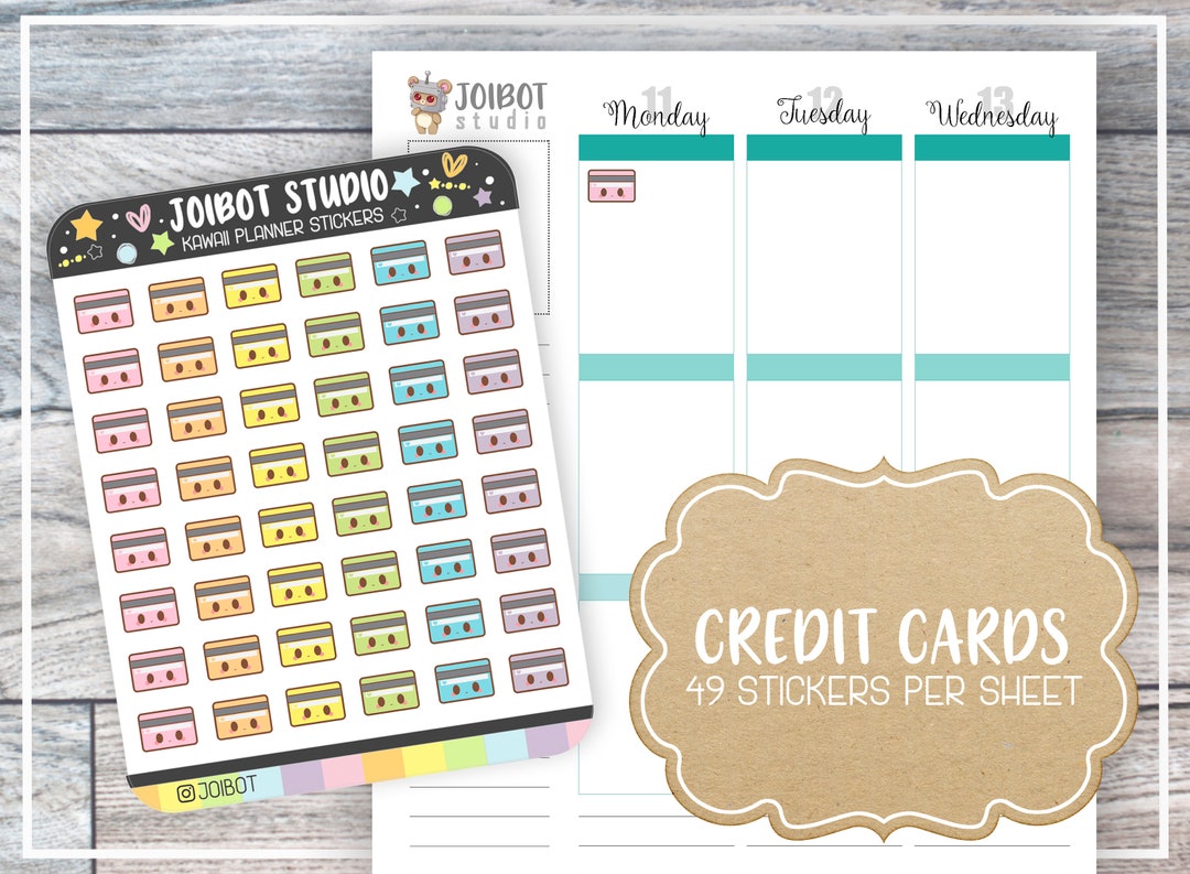 CREDIT CARDS - Kawaii Planner Stickers - Money Stickers - Journal ...