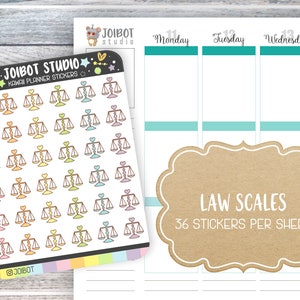 LAW SCALES - Kawaii Planner Stickers - College Stickers - Journal Stickers - Cute Stickers - Decorative Stickers - K0165