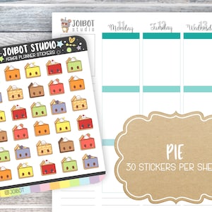 PIE- Kawaii Planner Stickers - Dessert Stickers - Journal Stickers - Cute Stickers - Decorative Stickers - K0096