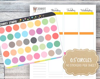 STORA PRICKAR 0,5" - Kawaii Planner Stickers - Funktionella klistermärken - Journalklistermärken - Söta klistermärken - Dekorativa klistermärken - F0003