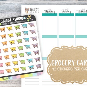 GROCERY CARTS - Kawaii Planner Stickers - Shopping Stickers - Journal Stickers - Cute Stickers - Decorative Stickers - K0110