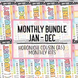 Hobonichi Cousin Bundle - Monatliche Sticker Kits - Kawaii Planner Aufkleber - Journal Aufkleber - Dekorative Aufkleber - HC-BUNDLE