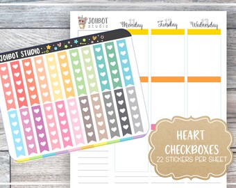 HJÄRTAT MED CHECKLÅDOR - Kawaii Planner Stickers - Funktionella klistermärken - Journalklistermärken - Söta klistermärken - Dekorativa klistermärken - F0001