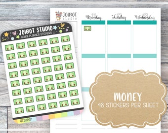 MONEY - Kawaii Planner Stickers - Pay Day Stickers - Paycheck - Journal Stickers - Cute Stickers - Decorative Stickers -  K0023