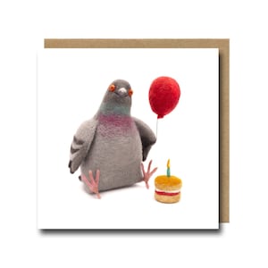 Pigeon Birthday Card, Funny Greetings Card UK, Cute Kids Card, Happy Bird Card, Pigeon Card For Animal Lovers, Greeting Card For Him/Her