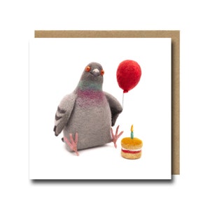 Tarjeta de cumpleaños de paloma, tarjeta de felicitación divertida del Reino Unido, tarjeta linda para niños, tarjeta de pájaro feliz, tarjeta de paloma para amantes de los animales, tarjeta de felicitación para él/ella