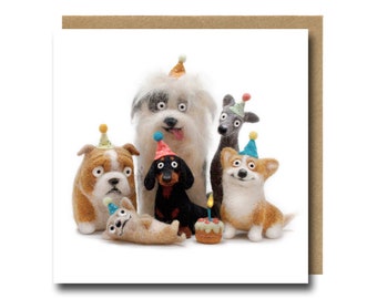 Carte d'anniversaire pour les amoureux des chiens, bouledogue britannique, vieux chien de berger anglais, teckel, chihuahua, whippet, corgi, cartes de voeux Royaume-Uni