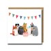 Cat Birthday Card, Funny Greeting Cards, Needle Felted Party Cats Illustration, Cute Animal Art Card For Him/Her/Boyfriend/Girlfriend/Kids 