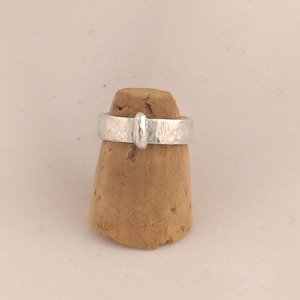 Sterling silver Outlander Claire&#39;s flat wedding ring hammered
