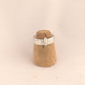 Sterling silver Outlander Claire&#39;s flat wedding ring hammered