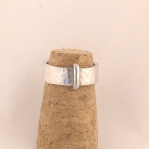 Large Outlander Claire&#39;s flat 6mm Sterling silver wedding ring hammered