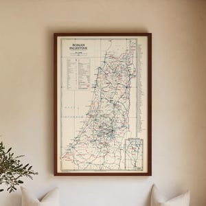 Impero Romano: Palestina - Stampa mappa storica d'epoca, decorazione da parete per la casa, regalo