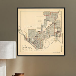 El Paso Texas Vintage Map Print: 1906 Wall Art