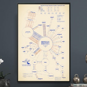 Sabena Fluglinien Print, Airways Flugplan Karte Poster, Airline Wand Kunst Geschenk