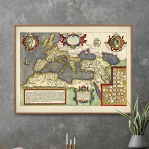 Roman Empire Ancient Map Print| Vintage Roman Map Poster| Historical Wall Art Home Gift