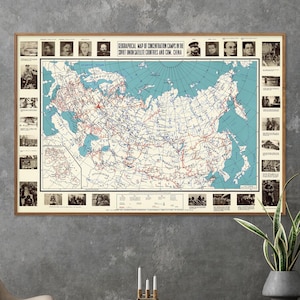 Campi di concentramento nell'Unione Sovietica, nei paesi comunisti e in Cina - Stampa di mappa d'epoca, mappa dell'era della Guerra Fredda