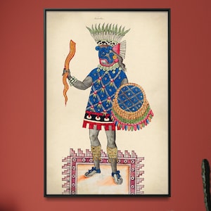 Tlaloc Aztec God of Rain Vintage Poster Art Print