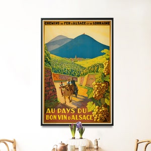Vintage französisches Weinplakat | Esszimmer, Restaurant Wandkunst | Wein Kunst für Wände | Eine Restaurierte Reproduktion
