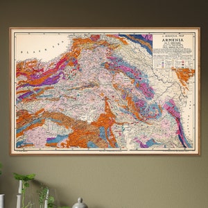Armenien: Geologie - Vintage geologische Karte Print, Wand Kunst Geschenk
