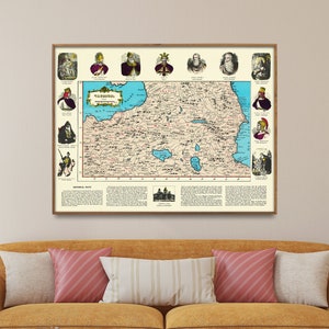 Armenien Historische Karte Drucken | Vintage Armenien Poster | Armenische Geschichte Wandkunst