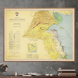 Kuwait: Geologia - Stampa di mappa geologica d'epoca