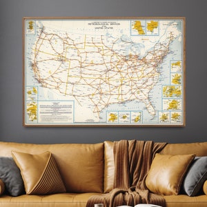 US Meteorological Services Vintage Map Print| Meteorologist Gift| Meteorology Wall Art Poster