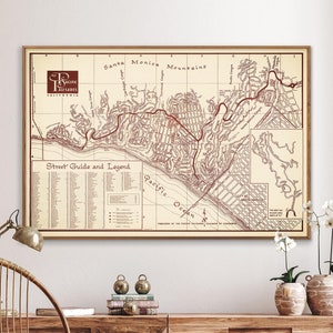 Pacific Palisades - impression de carte vintage, art mural, cadeau pour la maison
