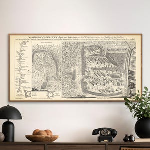 Guerra Francesa e Indígena: Batalha do Lago George - Impressão de mapa vintage, mapa da primeira batalha americana, arte de parede histórica