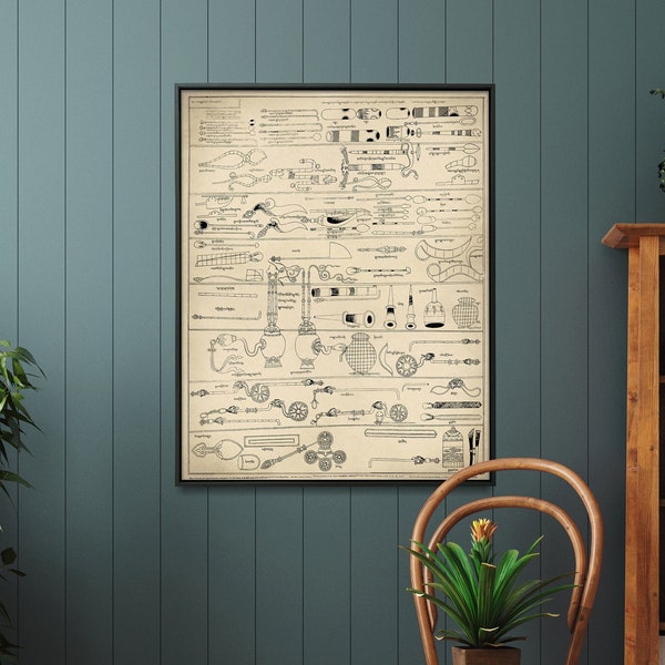 Ancient Tibetan Surgical Instruments Print| Surgeon's Office Wall Art| Inspired Medical Gift