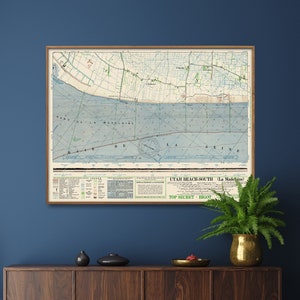 Normandia Utah Beach South/ Mappa D Day Stampa/ Invasione della Normandia 1944/ Poster mappa Seconda Guerra Mondiale/ Mappa dell'esercito degli Stati Uniti