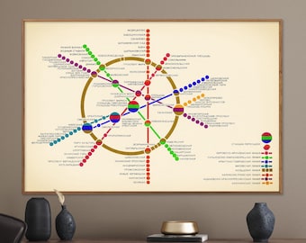 モスクワ地下鉄地図 ロシア地下鉄路線図 オフィスアートデンポスター