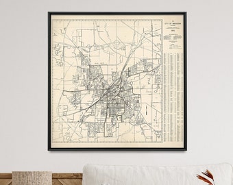 Waukesha Wisconsin Vintage Map Print: 1973 Wall Art
