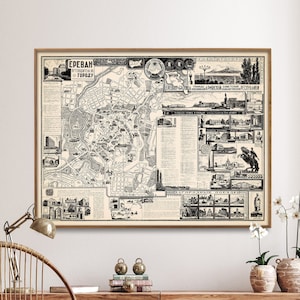Yerevan Vintage Map Print| Yerevan Historical Chart Poster| Armenian Wall Art Home Gift