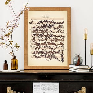 Cat Symphony Vintage Art Print, Cats & Music Poster, Wall Art Home Gift