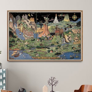 The Land of Make Believe Vintage Map Print| Fairy Tale Nursery Wall Art