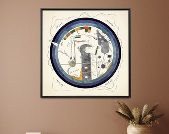 Ancient Islamic World Map Art Print: Vintage Arabic Poster
