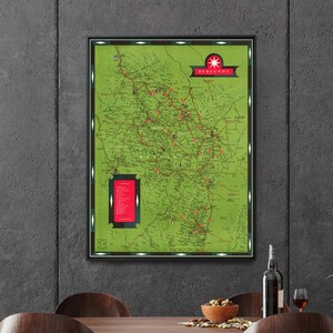 Burgunder Vintage Kartendruck|Speisekarte Poster| Französische Haus Geschenk Wandkunst