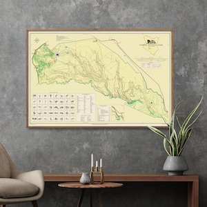 Nairobi National Park Vintage Karte Poster | Kenia Tiere Karte Drucken | Safari Wand Kunst Dekor
