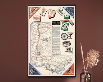 Carte des vins de Provence| Carte des vins des Côtes du Rhône| Carte des vins de France| Décoration de salle à manger| Impression de vin