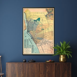 Buffalo, New York - vintage kaartafdruk, grote portret kaartposter, kunst aan de muur cadeau voor thuis