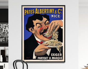 Vintage Pasta Advertising Poster| Kitchen Wall Art| Home Gift