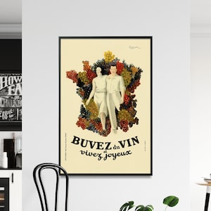 Vintage französisches Weinplakat | Esszimmer, Restaurant Wandkunst | Wein Kunst für Wände | Eine Restaurierte Reproduktion