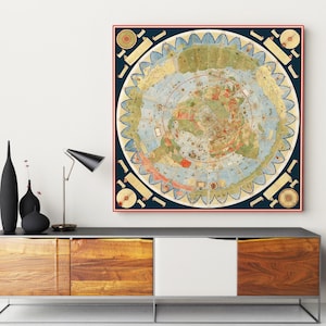 Ancient World Map Canvas Print: 1587 Pictorial Wall Art