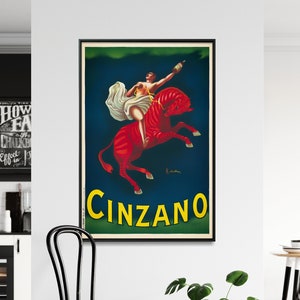 Cinzano Vintage Poster Print| Dining, Restaurant Wall Art| Wine Art For Walls| A Restored Reproduction