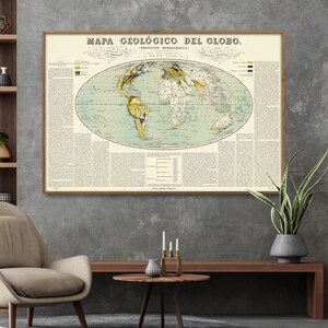 Mappa geologica del mondo/Mappa del mondo in lingua spagnola/Grande mappa geologica