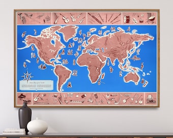 Music Instruments Map of the World Map, Art Print WM (459) - Etsy UK