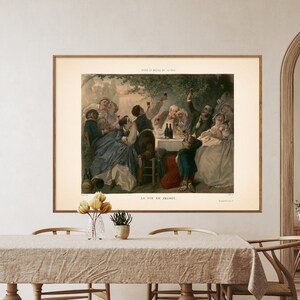 Vin en France - impression d'illustration de vin vintage, art mural, cadeau pour la maison