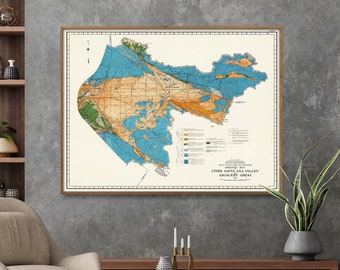 San Andreas Fault Map| Geologic Map of Santa Ana Valley| Tectonic Map Print| Geology Map Poster