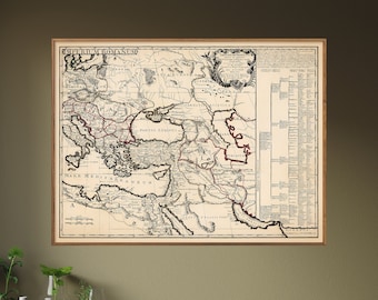 Eastern Roman Empire Vintage Map Print| Antique Europe Map Poster| Wall Art Home Gift