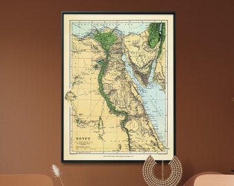 Vintage Egypt Map Print: 1901 Antique Wall Art